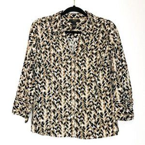 Alfani Women’s 3/4 Sleeve Button Down Print Blouse